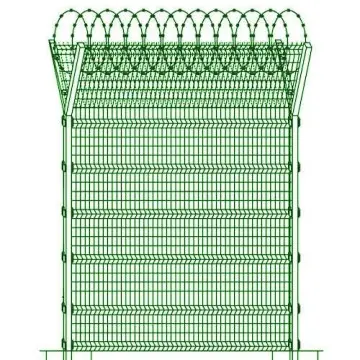 3d Triangle Welded Mesh Fence Panels Airport Driveway Y Post Fence with Razor Barbed Wire