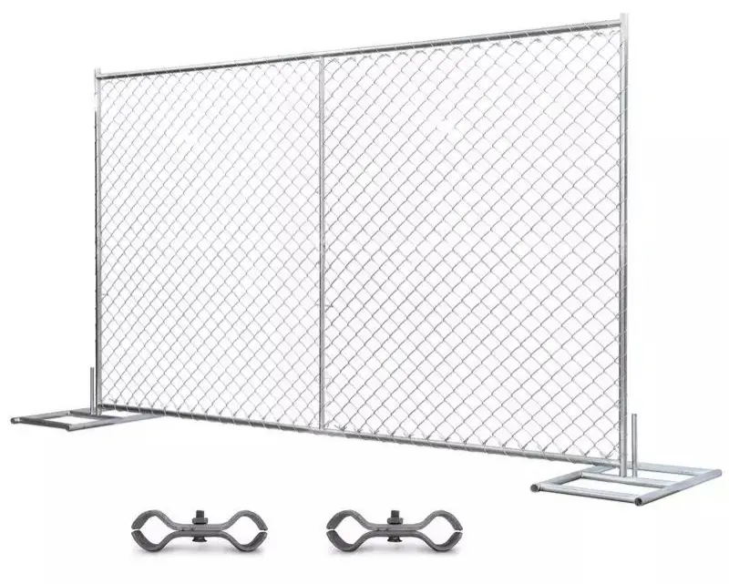 What parts does a temporary fence consist of?