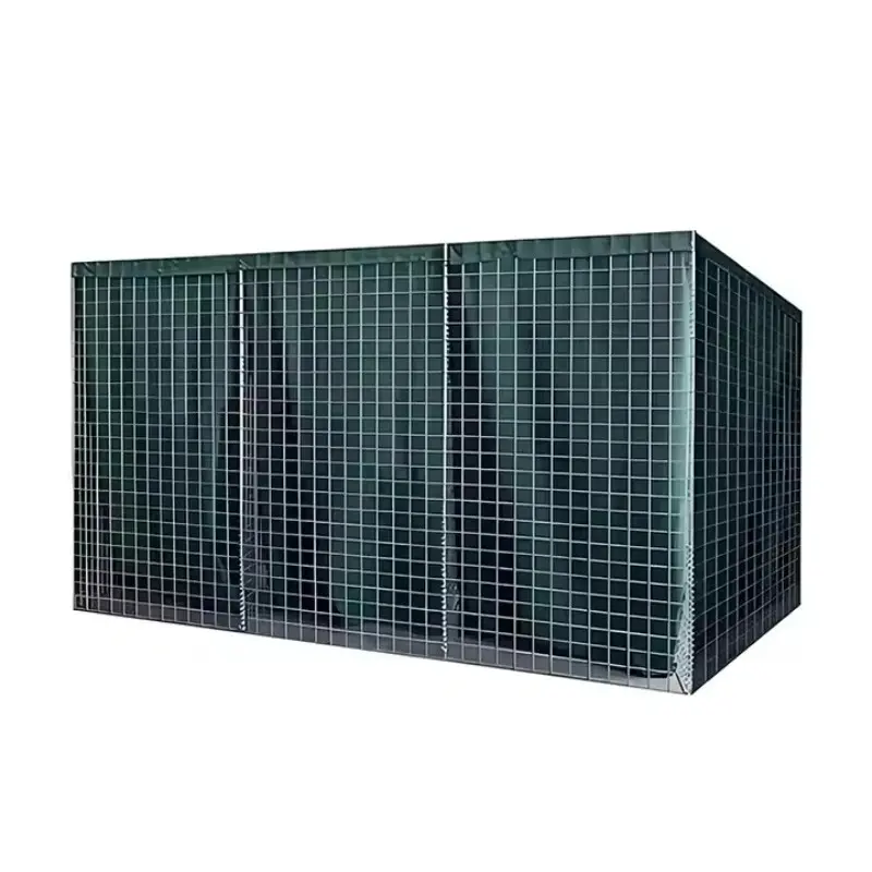 Security Barrier Bastion with Gabion Bags Defensive Barriers for Protection