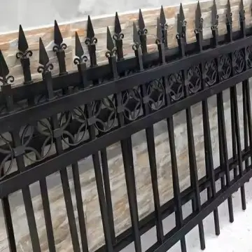 Outdoor Picket Iron Fence with Beautiful Designs Premium Fencing Trellis & Gates